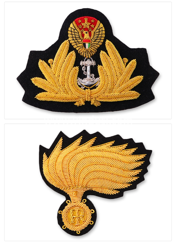 印度丝刺绣徽章定制肩章臂章飞行员机长列车长保安军迷臂章