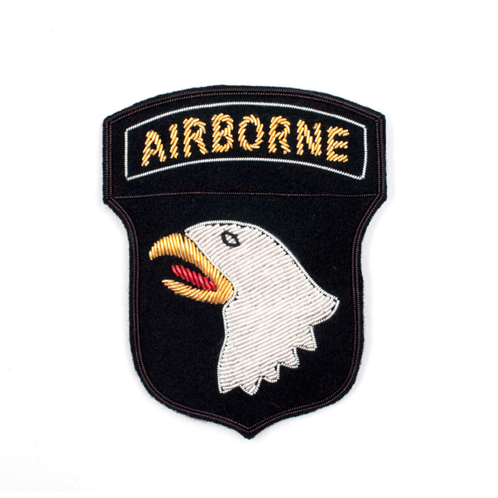 印度丝徽章纯手工刺绣美国陆军空军高档制服盾形臂章订制