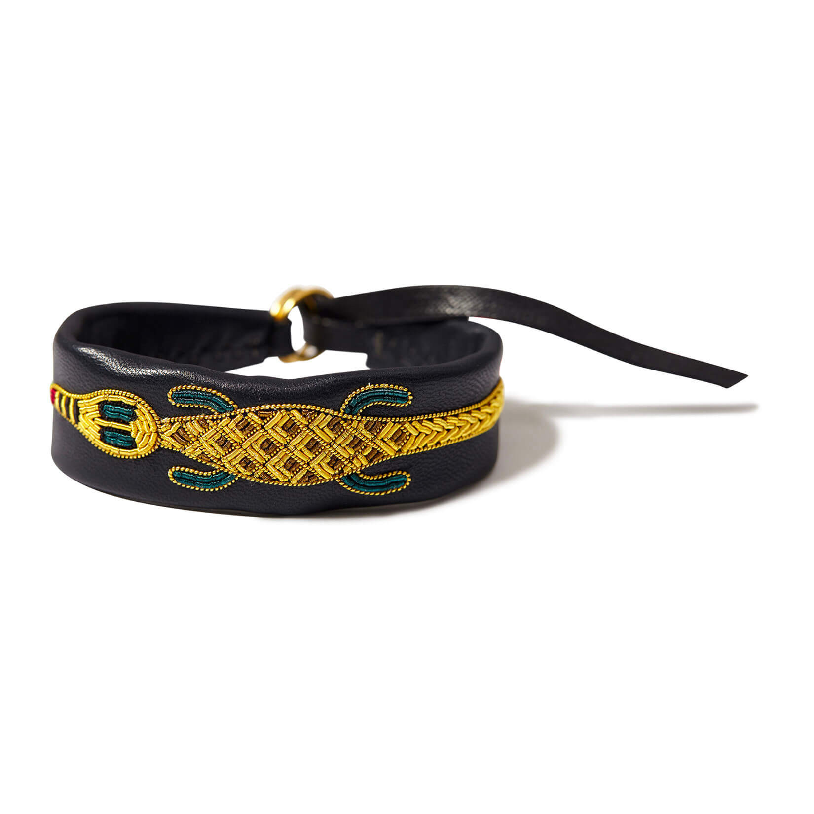 印度丝徽章手工刺绣鳄鱼手链手环，精美的手链将为您的手腕带来优雅的装束。
