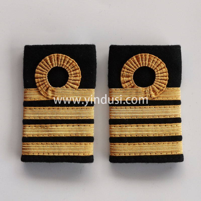 印度丝手工制作金属织带肩章航空公司肩章领章定做机长肩章