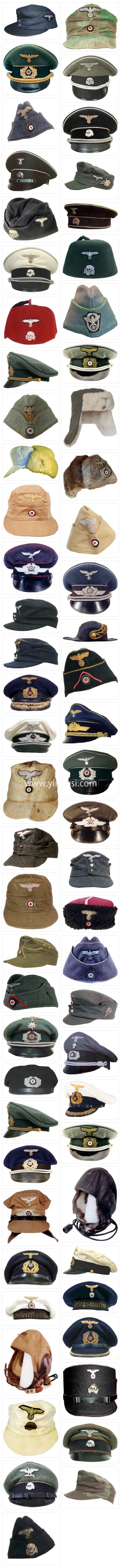 二战德国军帽大全，纳粹军衔设6等20级，第二次世界大战期间纳粹德国的三大名将。