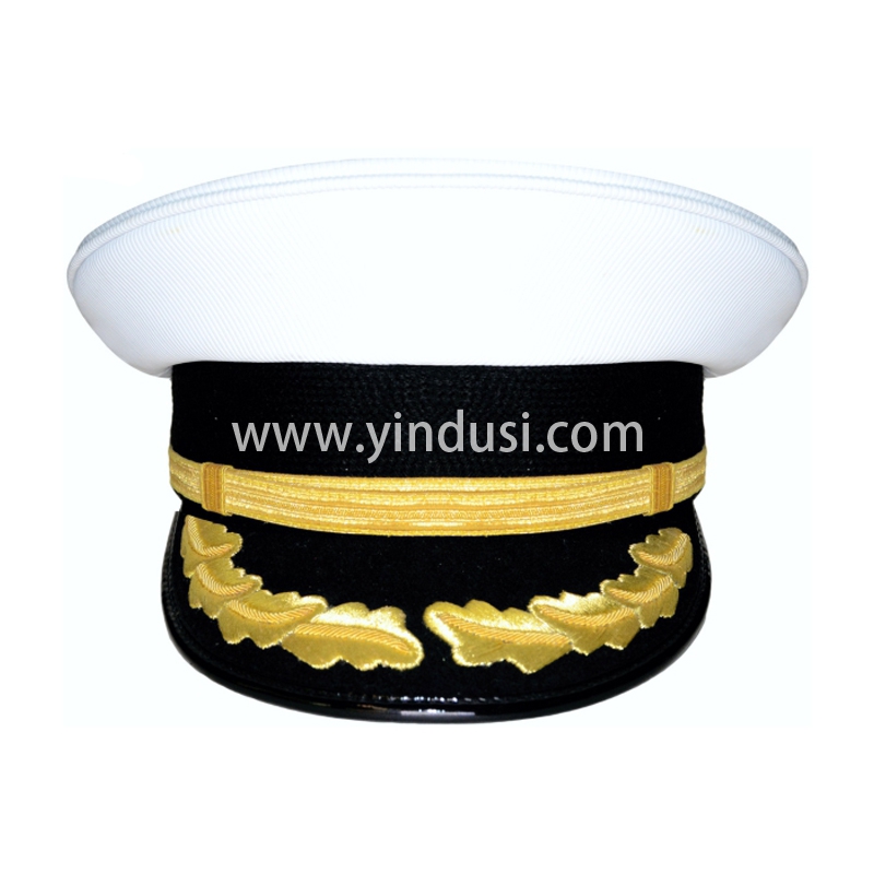 印度丝军品工厂手工刺绣金属丝帽徽帽檐定做各国高级礼服军帽定制